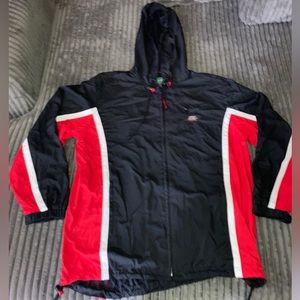 VTG. Lauren Ralph Lauren Zip-Up Polyester Windbreaker Jacket Sz. Small Red/Black